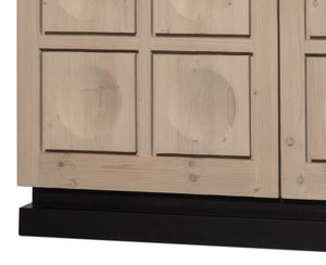 Sarreid Nadir Sideboard: Stylish Brushed Black Finish With Grey Doors - Reclaimed Pine & Birch Elegance Multicolor  54143