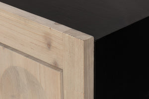 Sarreid Nadir Sideboard: Stylish Brushed Black Finish With Grey Doors - Reclaimed Pine & Birch Elegance Multicolor  54143