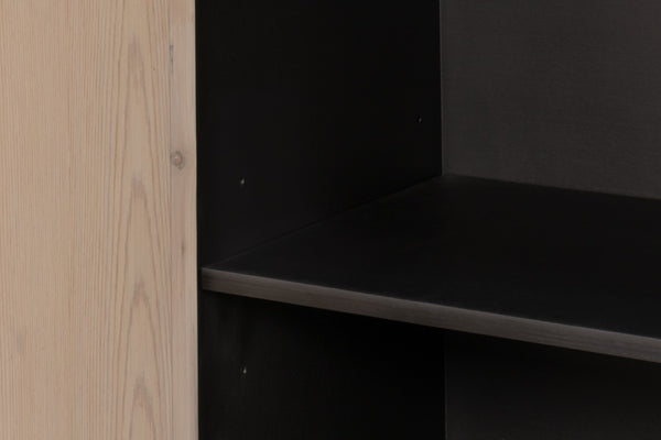 Sarreid Nadir Sideboard: Stylish Brushed Black Finish With Grey Doors - Reclaimed Pine & Birch Elegance Multicolor  54143