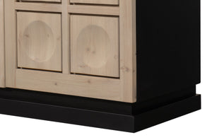 Sarreid Nadir Sideboard: Stylish Brushed Black Finish With Grey Doors - Reclaimed Pine & Birch Elegance Multicolor  54143