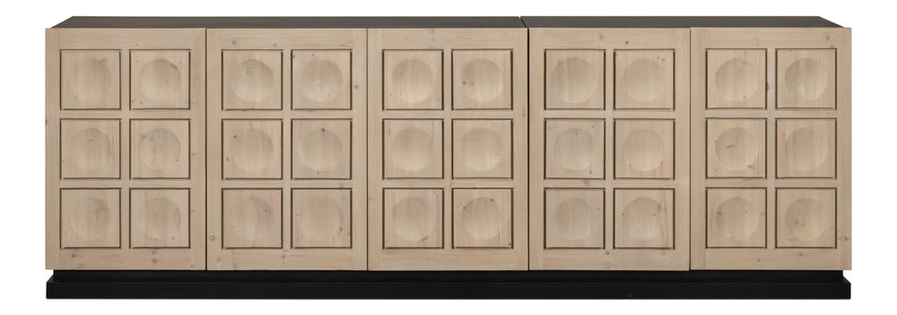 Sarreid Nadir Sideboard: Stylish Brushed Black Finish With Grey Doors - Reclaimed Pine & Birch Elegance Multicolor  54143