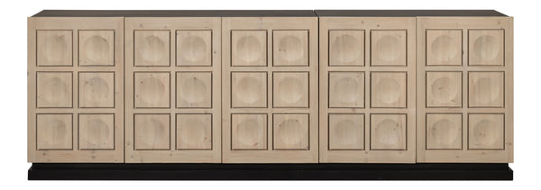 Sarreid Nadir Sideboard: Stylish Brushed Black Finish With Grey Doors - Reclaimed Pine & Birch Elegance Multicolor  54143