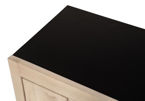 Sarreid Nadir Sideboard: Stylish Brushed Black Finish With Grey Doors - Reclaimed Pine & Birch Elegance Multicolor  54143