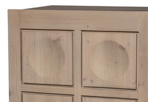 Sarreid Nadir Sideboard: Stylish Brushed Black Finish With Grey Doors - Reclaimed Pine & Birch Elegance Multicolor  54143