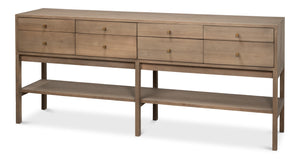 Sarreid Adler Console Table - Light Natural Wash Finish In New Elm - Stylish Storage & Contemporary Design Natural  54144