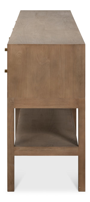 Sarreid Adler Console Table - Light Natural Wash Finish In New Elm - Stylish Storage & Contemporary Design Natural  54144
