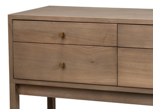 Sarreid Adler Console Table - Light Natural Wash Finish In New Elm - Stylish Storage & Contemporary Design Natural  54144