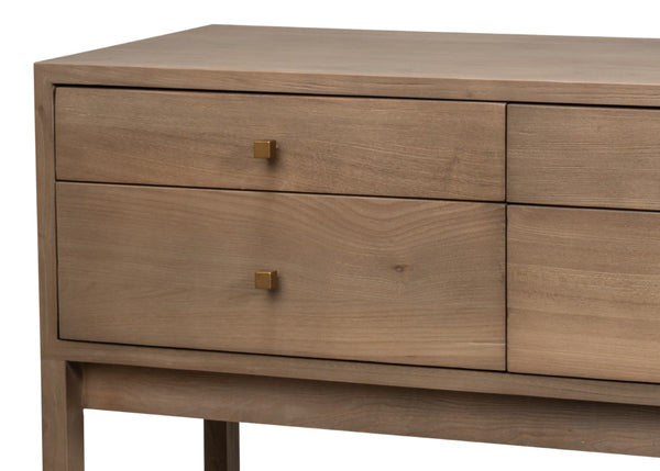 Sarreid Adler Console Table - Light Natural Wash Finish In New Elm - Stylish Storage & Contemporary Design Natural  54144