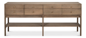 Sarreid Adler Console Table - Light Natural Wash Finish In New Elm - Stylish Storage & Contemporary Design Natural  54144