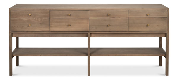 Sarreid Adler Console Table - Light Natural Wash Finish In New Elm - Stylish Storage & Contemporary Design Natural  54144