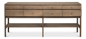 Sarreid Adler Console Table - Light Natural Wash Finish In New Elm - Stylish Storage & Contemporary Design Natural  54144
