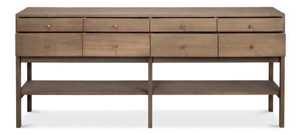 Sarreid Adler Console Table - Light Natural Wash Finish In New Elm - Stylish Storage & Contemporary Design Natural  54144