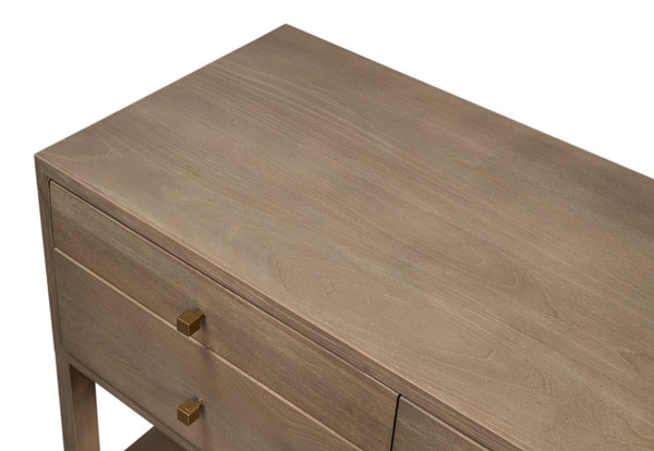 Sarreid Adler Console Table - Light Natural Wash Finish In New Elm - Stylish Storage & Contemporary Design Natural  54144