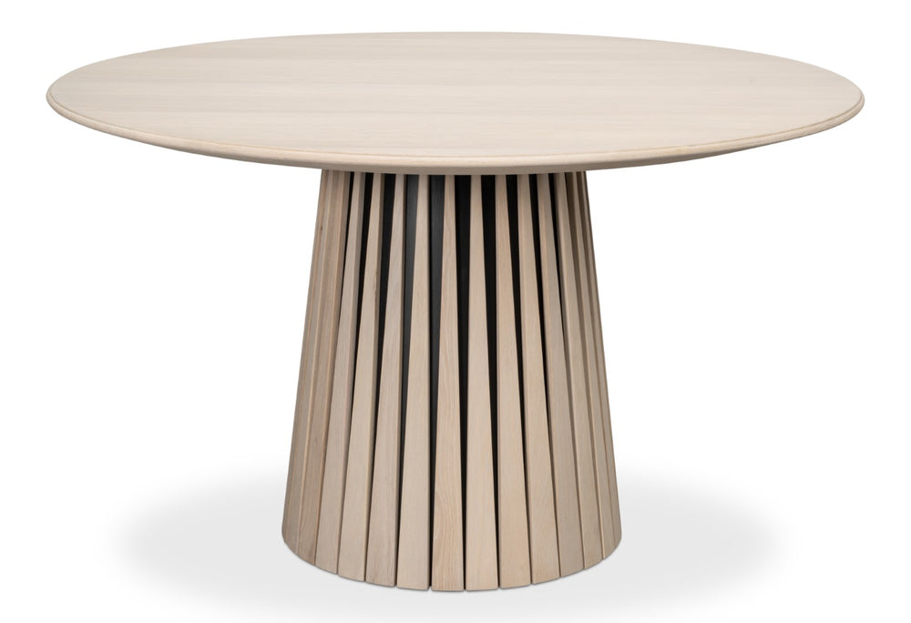 Sarreid Clark Dining Table Grey - Elegant Oak Design With Brushed Light Grey Finish For Modern Dining Spaces Grey  54146