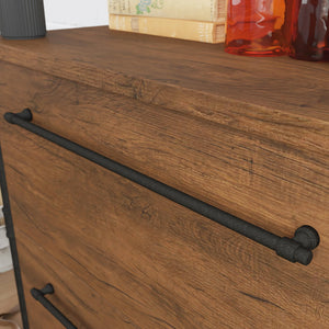 English Elm Lateral File Cabinet In Warm Oak Finish - Stylish, Durable Storage For Home Office & Workspace Solutions B356P367836