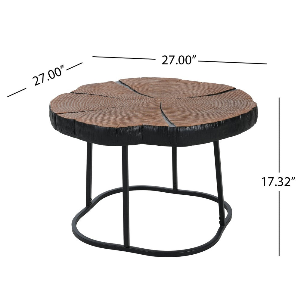 English Elm Irregular Mgo Coffee Table Hand Distressed Industrial Artisan Design for Living Room N770P363945N