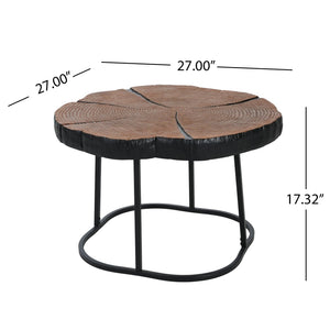 English Elm Irregular Mgo Coffee Table Hand Distressed Industrial Artisan Design for Living Room N770P363945N