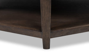 Sarreid Bertram Ottoman Leather - Luxurious Top Grain Leather With Elegant Ash Wood Base For Stylish Comfort Brown  54151