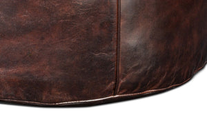 Sarreid Soccerball Stool - Stylish Dark Brown Leather Accent For Sports Enthusiasts & Home Decor Lovers Brown  54153