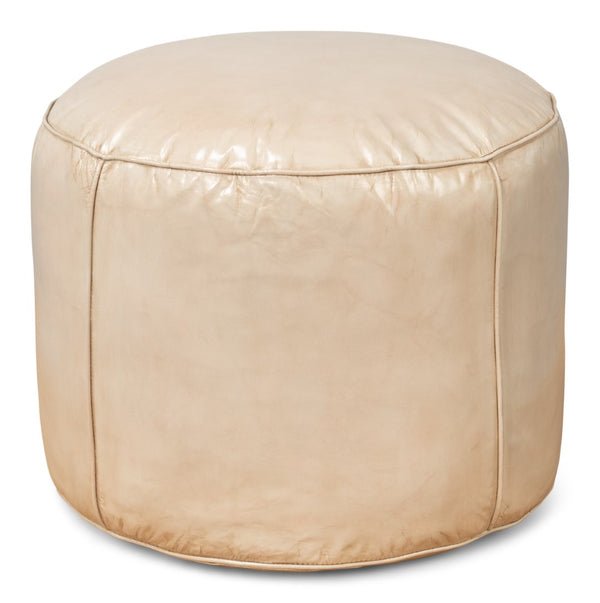 Sarreid Soccerball Stool Taupe Leather - Stylish & Unique Sports-themed Seating For Home Or Office Decor Beige  54154