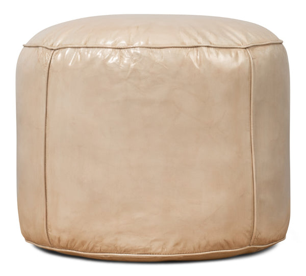 Sarreid Soccerball Stool Taupe Leather - Stylish & Unique Sports-themed Seating For Home Or Office Decor Beige  54154