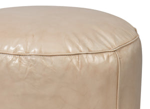 Sarreid Soccerball Stool Taupe Leather - Stylish & Unique Sports-themed Seating For Home Or Office Decor Beige  54154