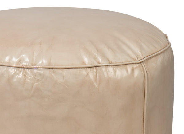 Sarreid Soccerball Stool Taupe Leather - Stylish & Unique Sports-themed Seating For Home Or Office Decor Beige  54154