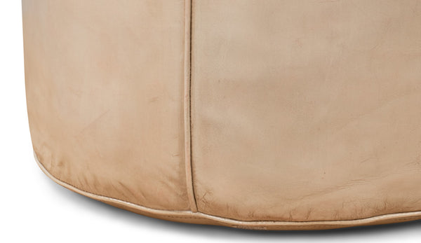 Sarreid Soccerball Stool Taupe Leather - Stylish & Unique Sports-themed Seating For Home Or Office Decor Beige  54154