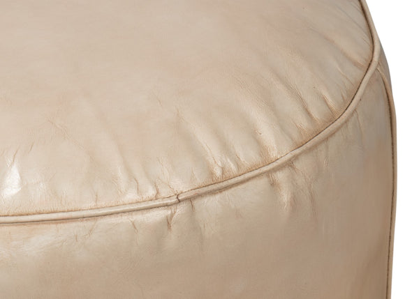 Sarreid Soccerball Stool Taupe Leather - Stylish & Unique Sports-themed Seating For Home Or Office Decor Beige  54154