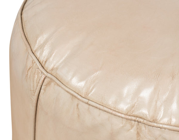 Sarreid Soccerball Stool Taupe Leather - Stylish & Unique Sports-themed Seating For Home Or Office Decor Beige  54154