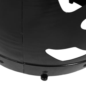 English Elm Metal end Table with Powder-Coated Iron Frame and Floral Cut Design, Modern Minimal Accent Table Black 23.75 L x 19.75 W x 19.75 H W2297P188283