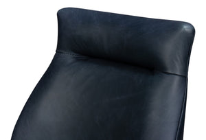 Sarreid Jefferson Distilled Leather Dining Chair Set Of 2 - Stylish Oak Wood Frame For Modern Elegance Blue  54156