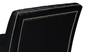 Sarreid Agave Leather Slipper Chair In Onyx Black - Stylish Comfort For Modern Living Spaces, Chic Design Black  54158