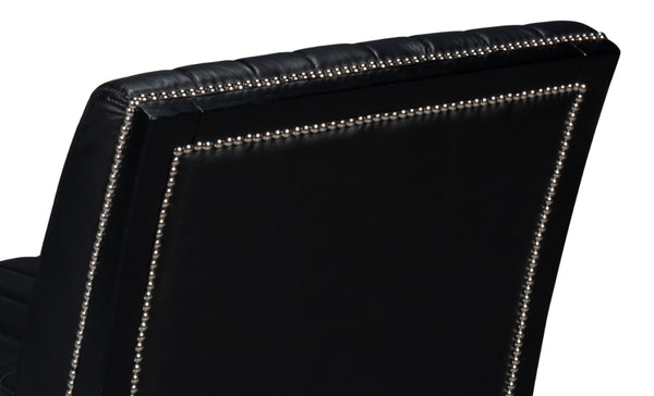 Sarreid Agave Leather Slipper Chair In Onyx Black - Stylish Comfort For Modern Living Spaces, Chic Design Black  54158