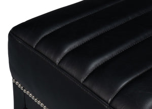 Sarreid Agave Leather Slipper Chair In Onyx Black - Stylish Comfort For Modern Living Spaces, Chic Design Black  54158