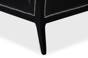 Sarreid Agave Leather Slipper Chair In Onyx Black - Stylish Comfort For Modern Living Spaces, Chic Design Black  54158