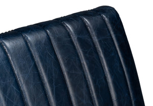 Sarreid Agave Leather Slipper Chair In Stunning Chateau Blue - Stylish Comfort For Any Modern Space Blue  54159