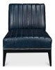 Sarreid Agave Leather Slipper Chair In Stunning Chateau Blue - Stylish Comfort For Any Modern Space Blue  54159