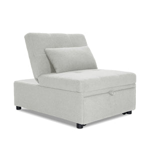 English Elm Convertible Sofa with Pull-Out Bed, Sleek Armless Sherpa Upholstery, Cozy Plush Pillow Included White 45 L x 33 W x 17 H B089P240523