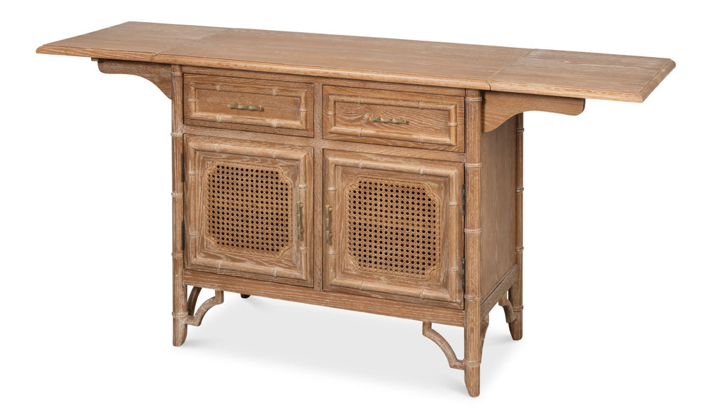 Sarreid Brighton Cabinet - Elegant Oak Wood Storage Solution For Home, Office, Or Living Room Décor Upgrade Brown  54164