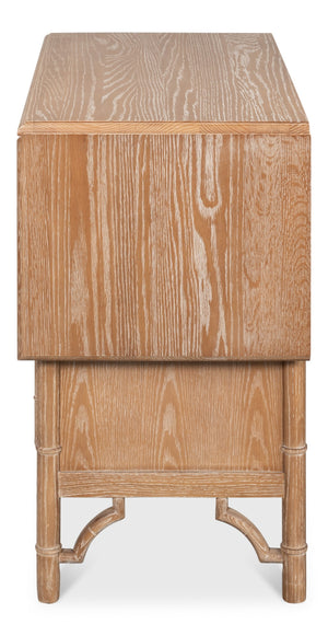 Sarreid Brighton Cabinet - Elegant Oak Wood Storage Solution For Home, Office, Or Living Room Décor Upgrade Brown  54164