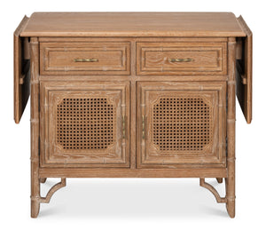 Sarreid Brighton Cabinet - Elegant Oak Wood Storage Solution For Home, Office, Or Living Room Décor Upgrade Brown  54164