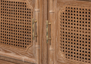 Sarreid Brighton Cabinet - Elegant Oak Wood Storage Solution For Home, Office, Or Living Room Décor Upgrade Brown  54164