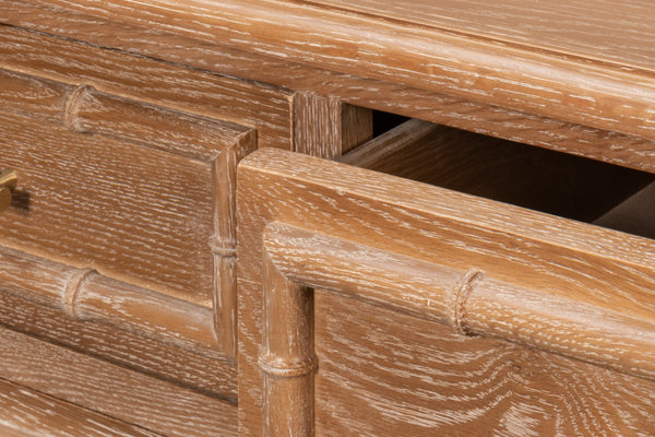 Sarreid Brighton Cabinet - Elegant Oak Wood Storage Solution For Home, Office, Or Living Room Décor Upgrade Brown  54164