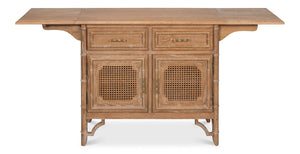 Sarreid Brighton Cabinet - Elegant Oak Wood Storage Solution For Home, Office, Or Living Room Décor Upgrade Brown  54164
