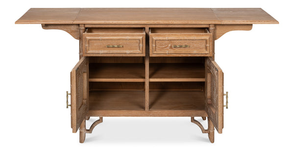 Sarreid Brighton Cabinet - Elegant Oak Wood Storage Solution For Home, Office, Or Living Room Décor Upgrade Brown  54164