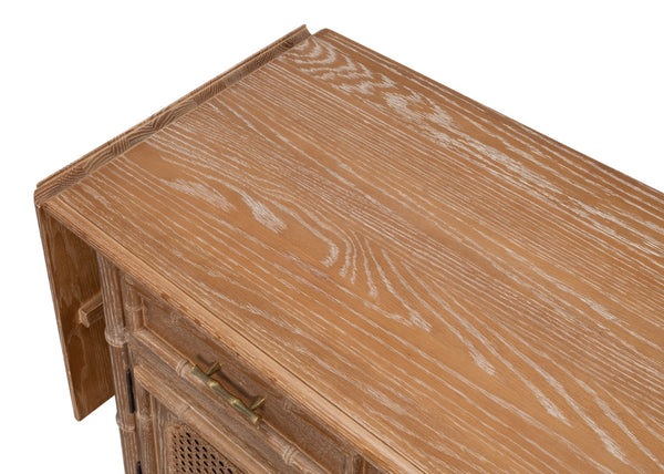 Sarreid Brighton Cabinet - Elegant Oak Wood Storage Solution For Home, Office, Or Living Room Décor Upgrade Brown  54164