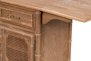 Sarreid Brighton Cabinet - Elegant Oak Wood Storage Solution For Home, Office, Or Living Room Décor Upgrade Brown  54164