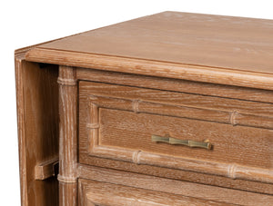 Sarreid Brighton Cabinet - Elegant Oak Wood Storage Solution For Home, Office, Or Living Room Décor Upgrade Brown  54164