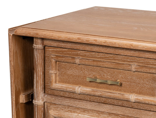 Sarreid Brighton Cabinet - Elegant Oak Wood Storage Solution For Home, Office, Or Living Room Décor Upgrade Brown  54164